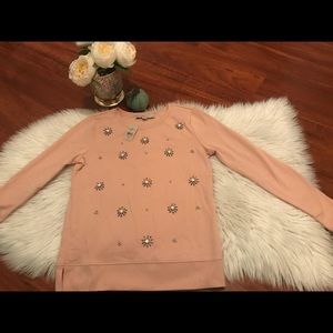Blush jeweled sweatshirt